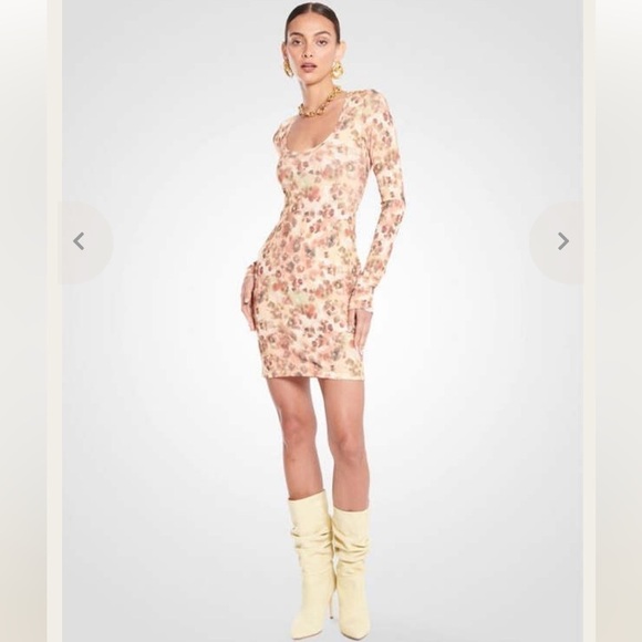 NEW Nanushka Cathleen Watercolor Mini Dress Size S 🌼 - Picture 6 of 11